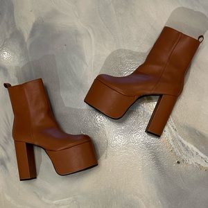 Tan High heel Ankle boot